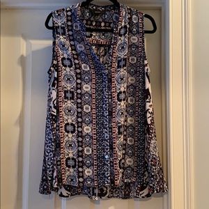 Alfani Sleevless Top Button Front